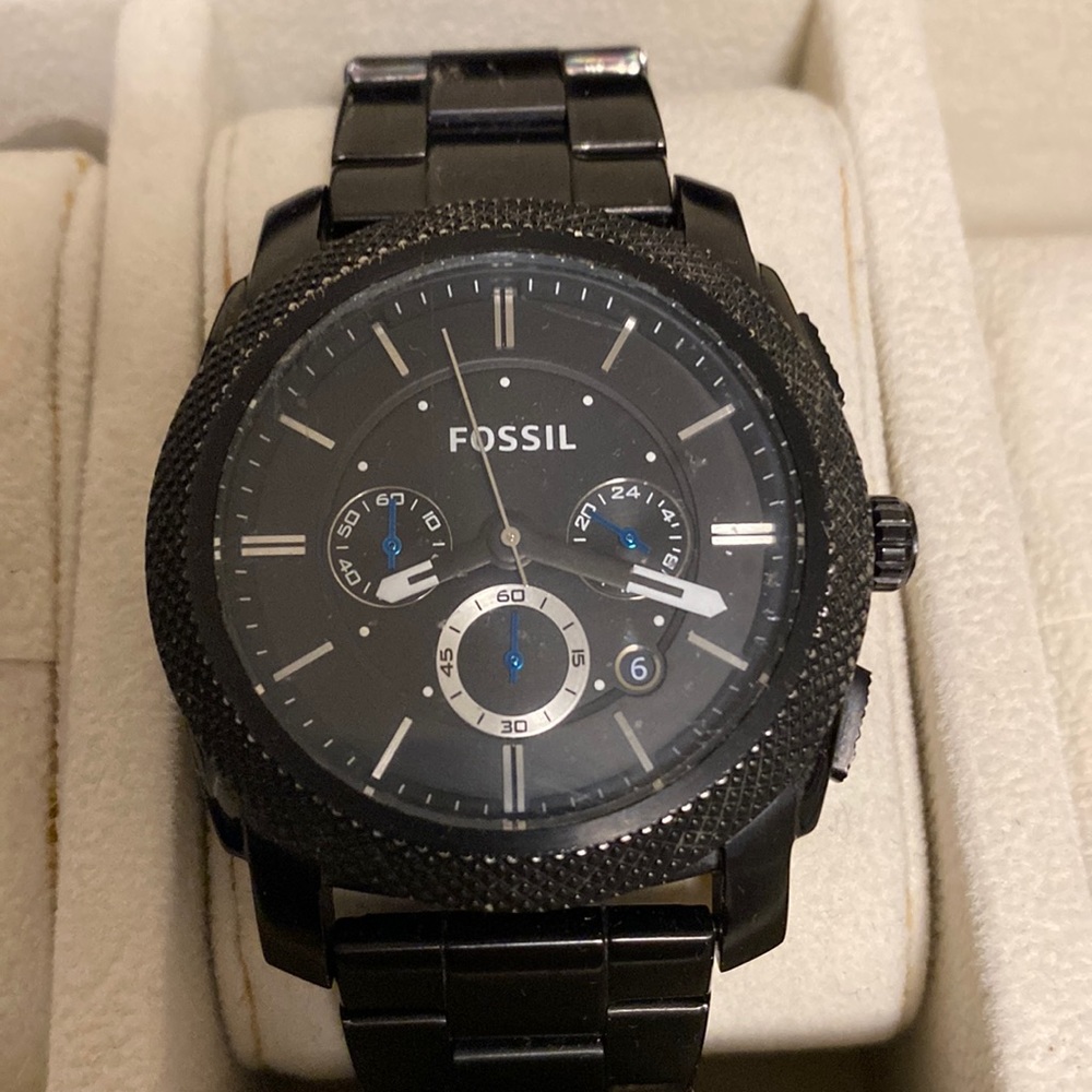 MENS Black Fossil Watch